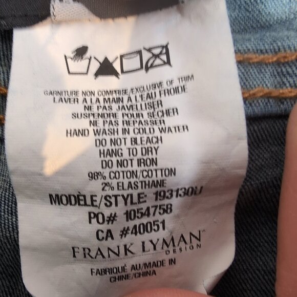 Frank Lyman Montreal Women's Blue Denim Jeans Cheetah Stripe, Size 10  (28-29") - Picture 6 of 9